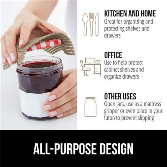 Gorilla Grip Drawer Shelf Liner Non Adhesive Grip Cabinet Mat 12x20 Beige - Picture 5 of 7